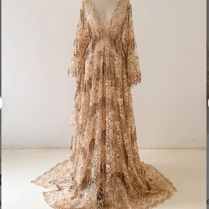 Beautiful sequin and lace gown made for maternity shoots or just to wear!